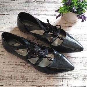 Christiano Sirjano for Payless black skinny tip laces shoes size 9 W